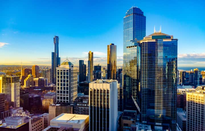 view of melbourne at sunrise