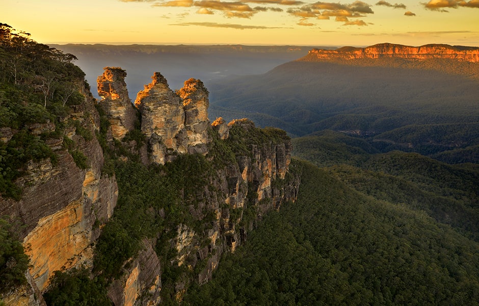 sunrise at the blue mountains in sydney australia