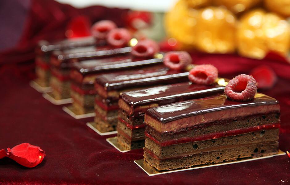 slices of sacher cake in vienna