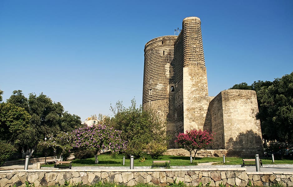 maidens tower landmark in baku azerbaijan