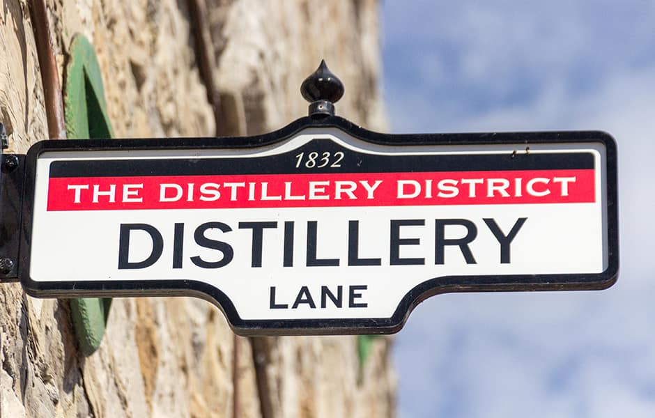 toronto distillery district road sign