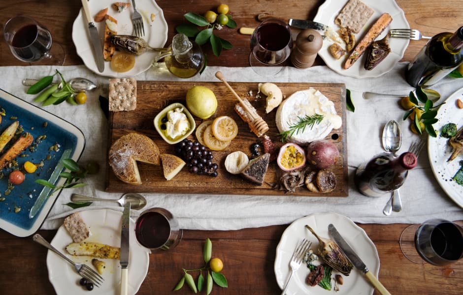 cheese platter on table in france