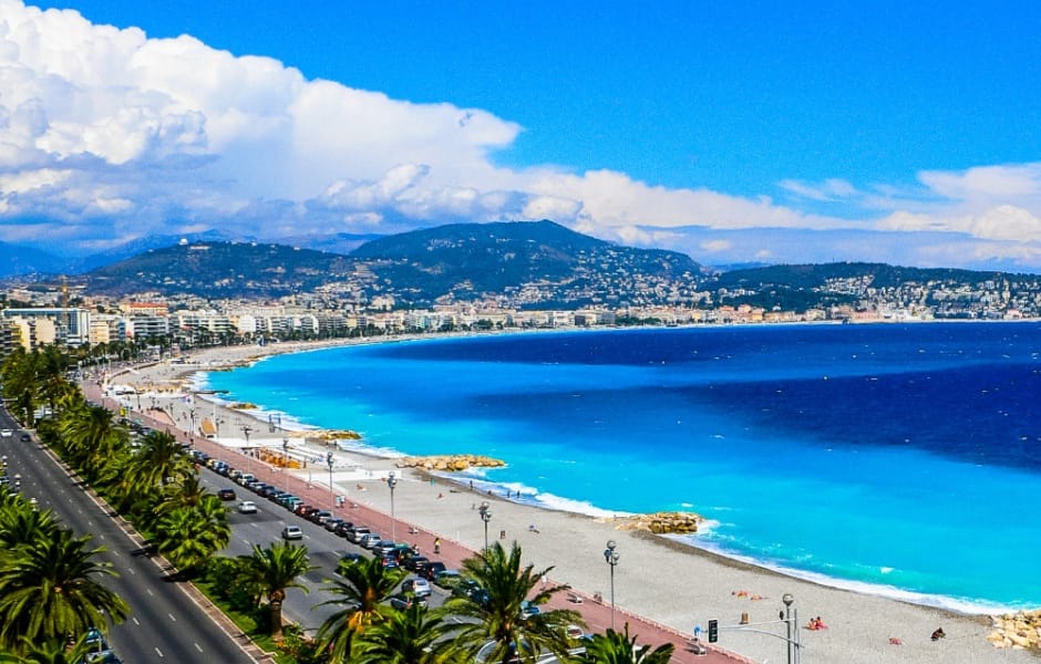 seaside view on a sunny day in nice