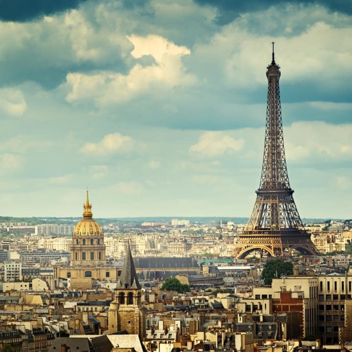 view on eiffel tower and the surrounding city of paris