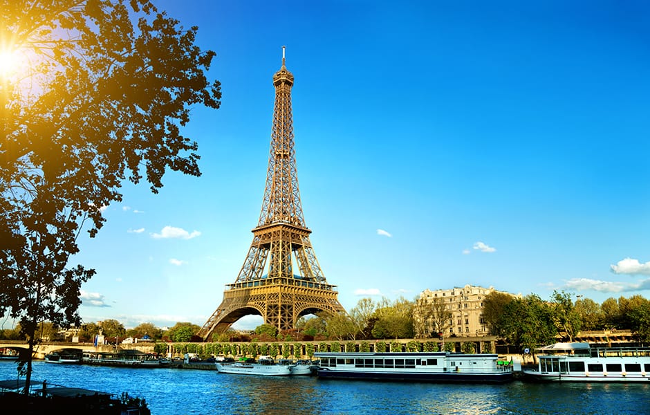 view of the eiffle tower and river paris