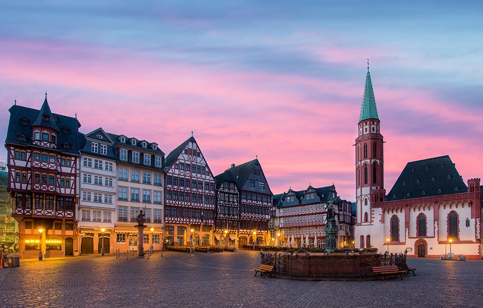 old town square and statue frankfurt germany