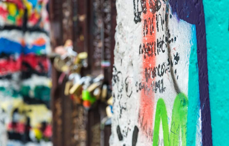 east side gallery close up of berlin wall germany