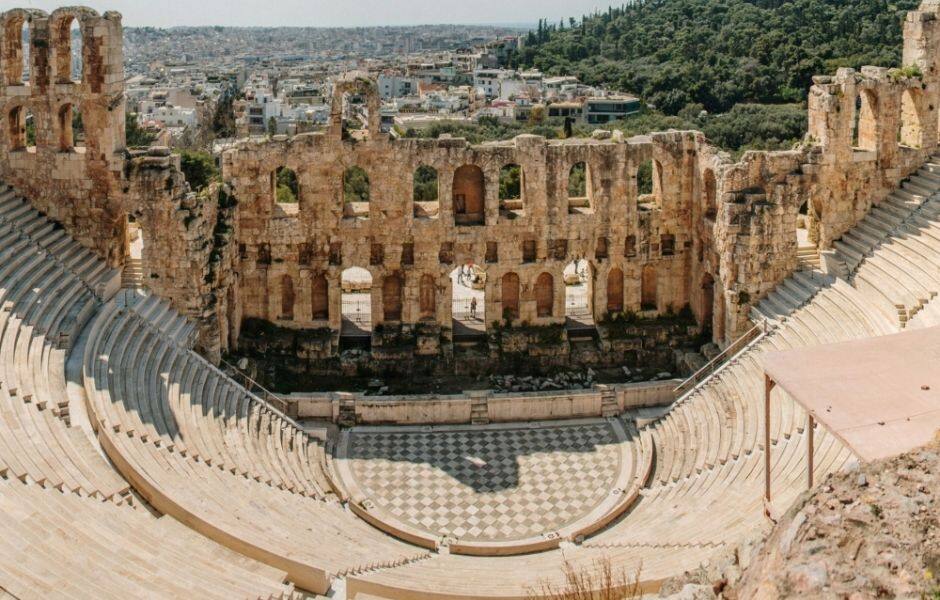 theatre of herod atticus in athens greece at the foot of the acropolis hill