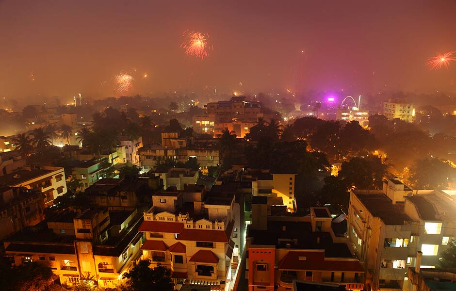 view of chennai city in tamil nadu india at night