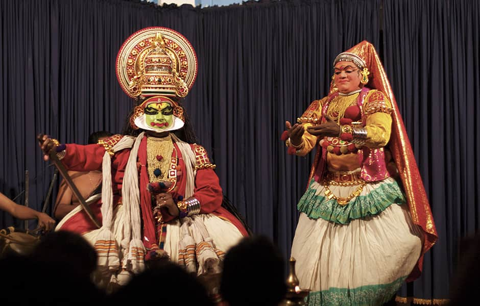 indian dance in kathakali show in kochi india