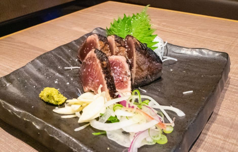 famous katsuo tataki dish in kochi