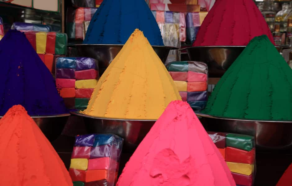 string of elephant figures at a market