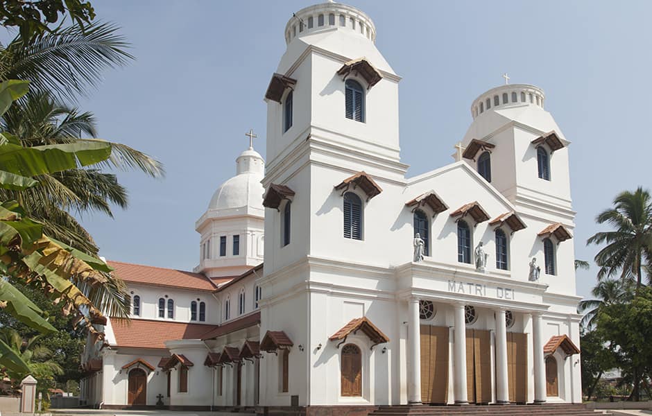 view of the mother of god cathedral at calicut in india