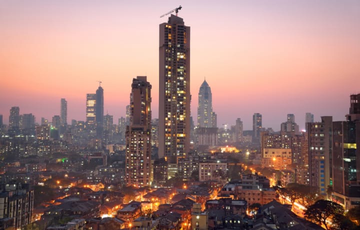 view of south central financial district and skyscrapers in mumbai india