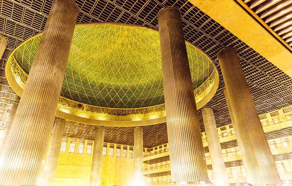 inside of the istiqlal mosque in jakarta