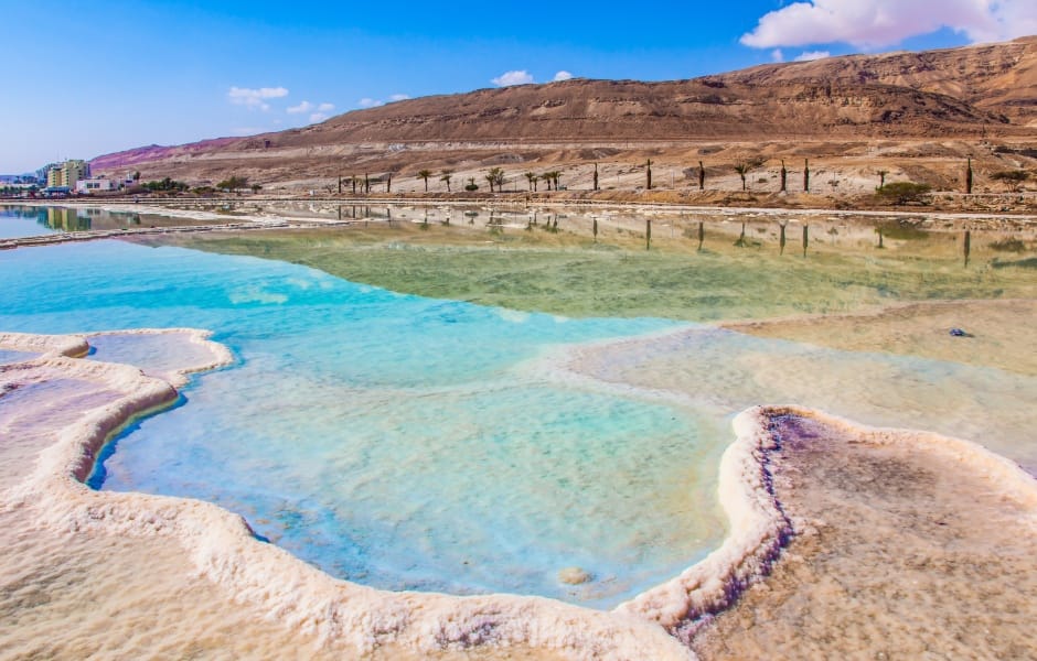 dead sea salt shore