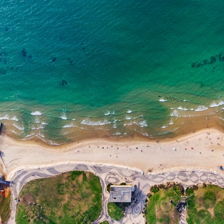 aerial view on tel aviv sea