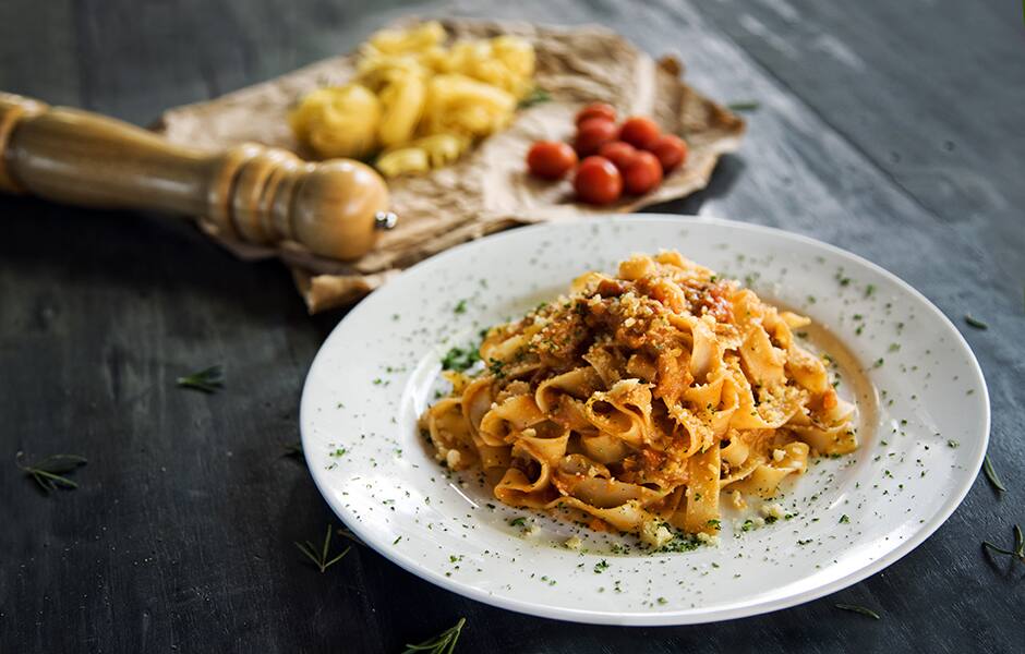 homemade fettucine pasta italy