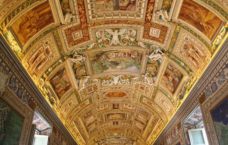 inside the grand interior of the vatican museum 