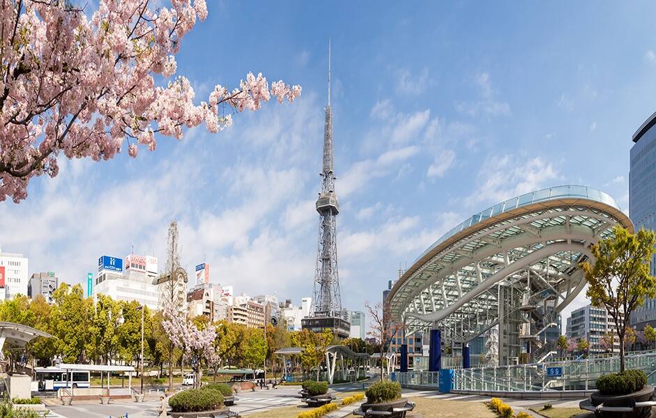 tv tower in nagoya on a sunny day