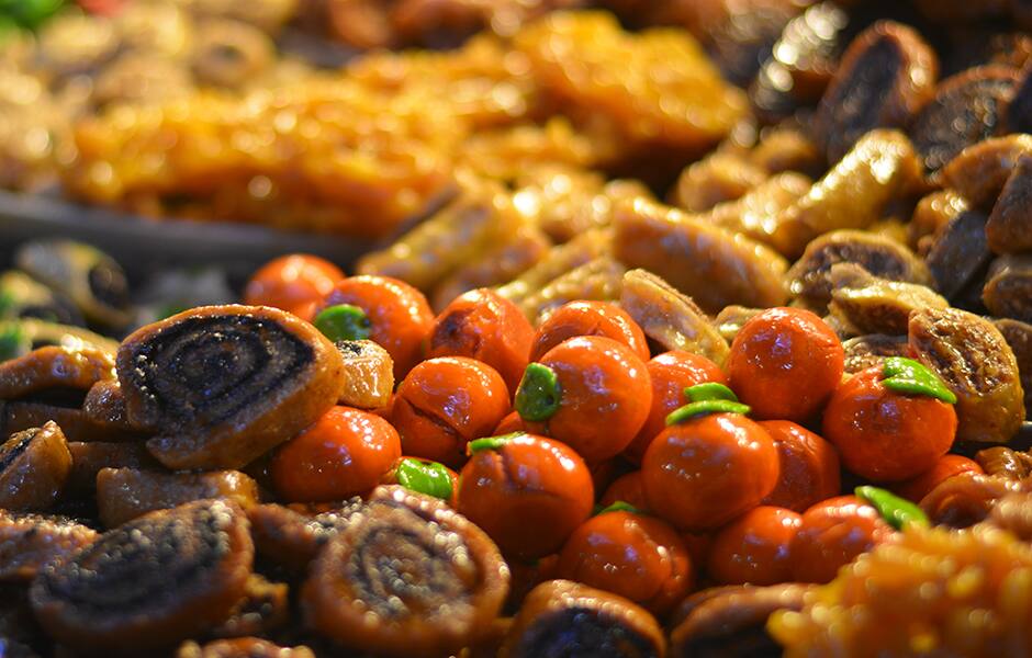 dried fruits at a traditional market in kuwait city