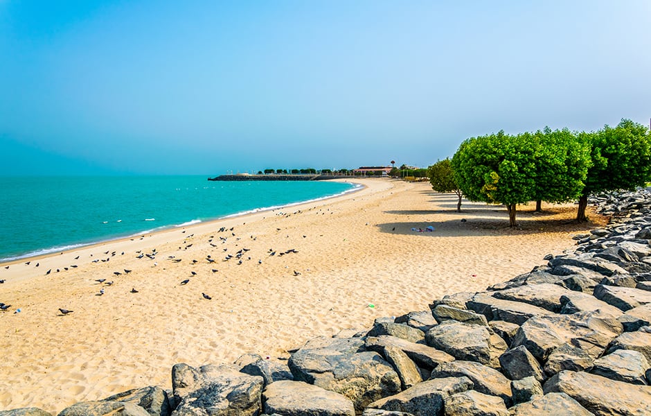 view of a beach in kuwait city