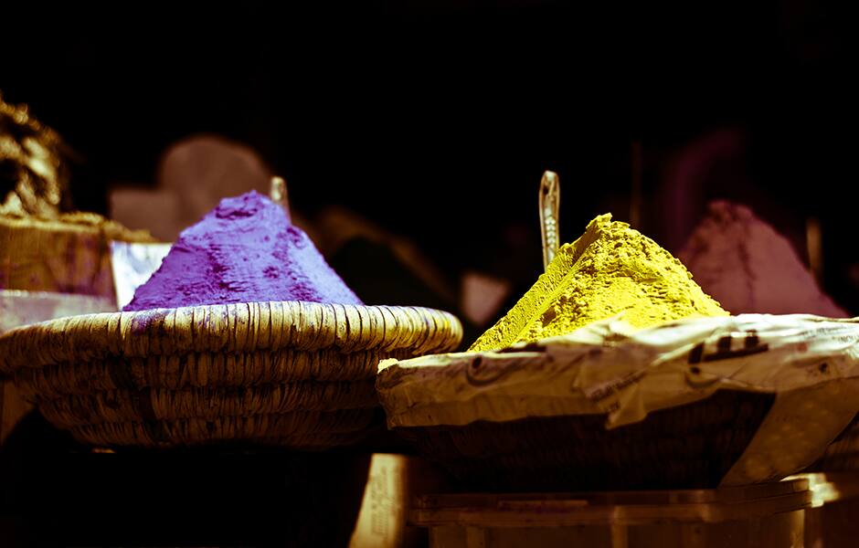 colourful spices in the market in kuwait