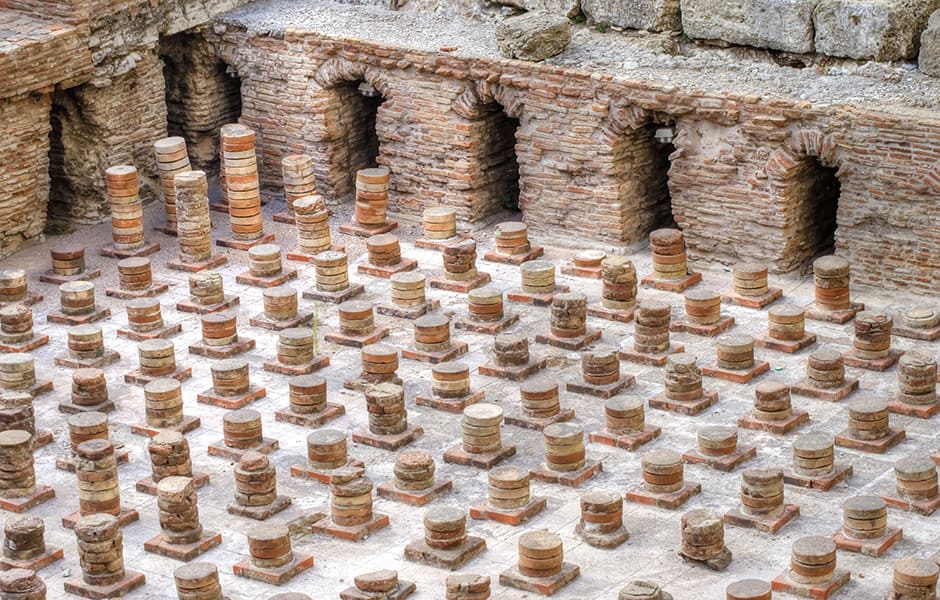 archaeological ruins of roman baths in beirut