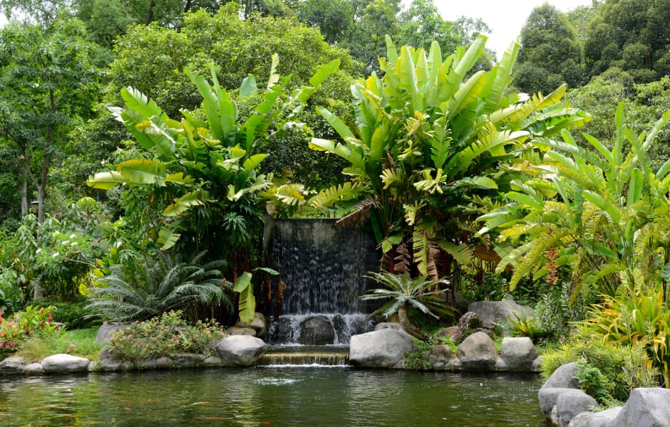 water feature in perdana botanical gardens kuala lumpur 