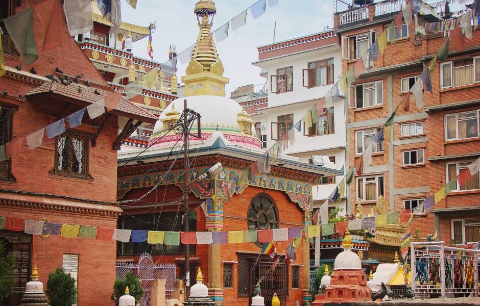 crowds on the banks of the bagamati river iconic Hindu temples and shrines