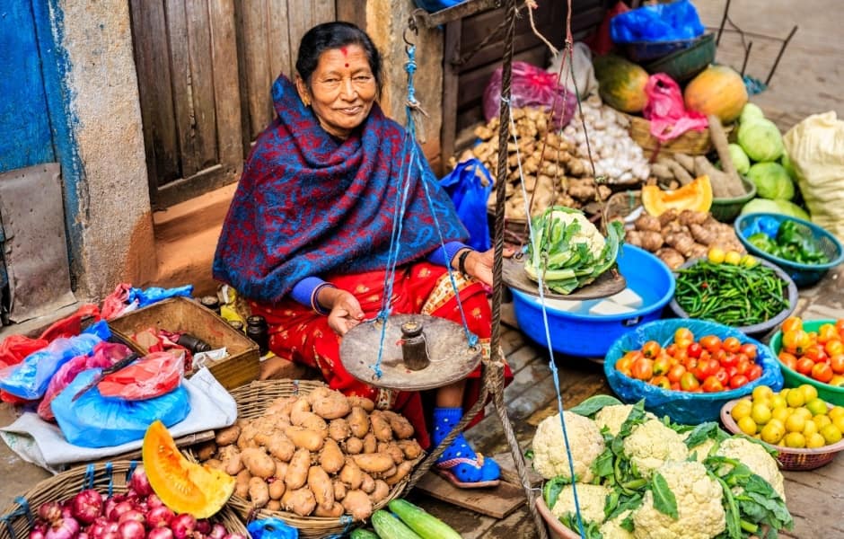 colourful trinkets on sale at a souvenir shop in kathmandu