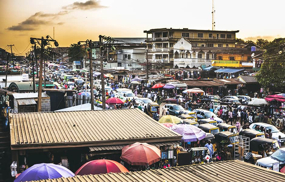 busy streets of lagos nigeria