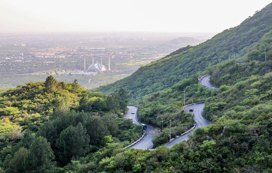 view of islamabad from margalla hills national park at sunrise