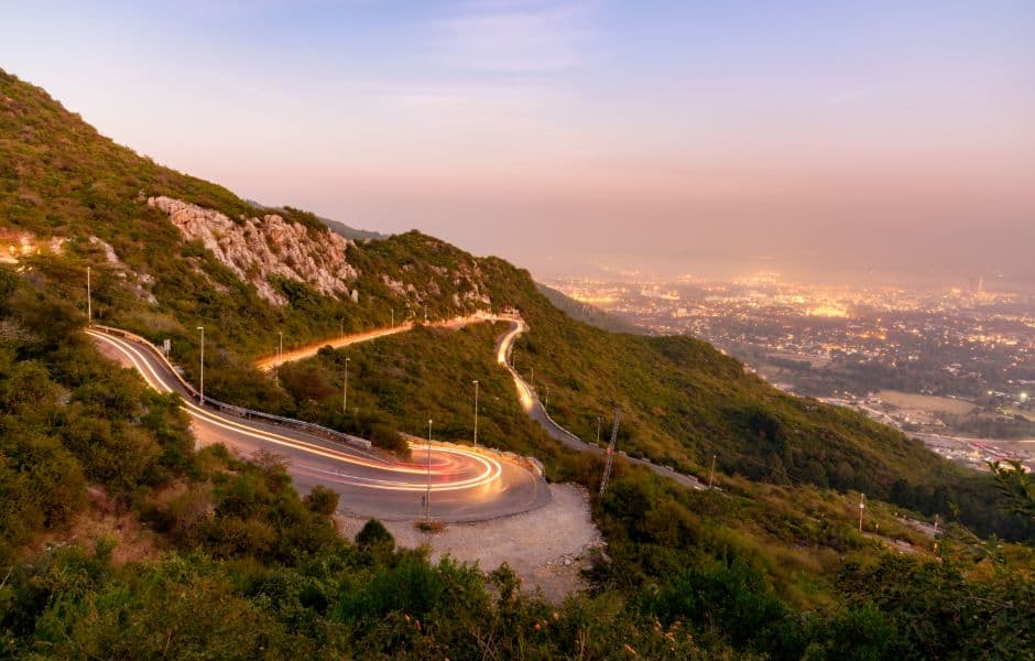 panoramic view of margalla hills at night islamabad 