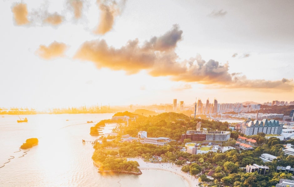 sentosa island and skyline