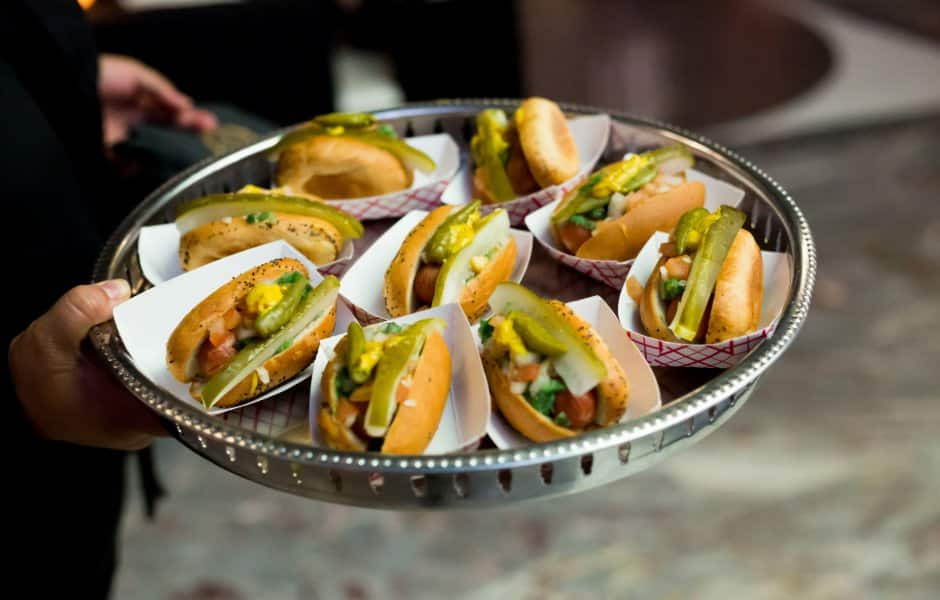 chicago style hotdogs with ketchup and mustard