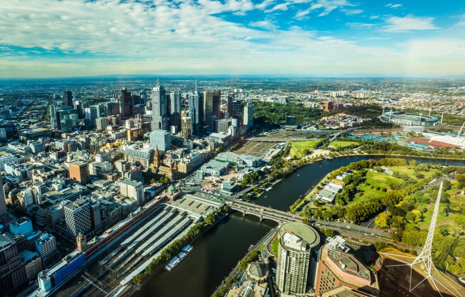 view from the top of melbourne eureka skydeck