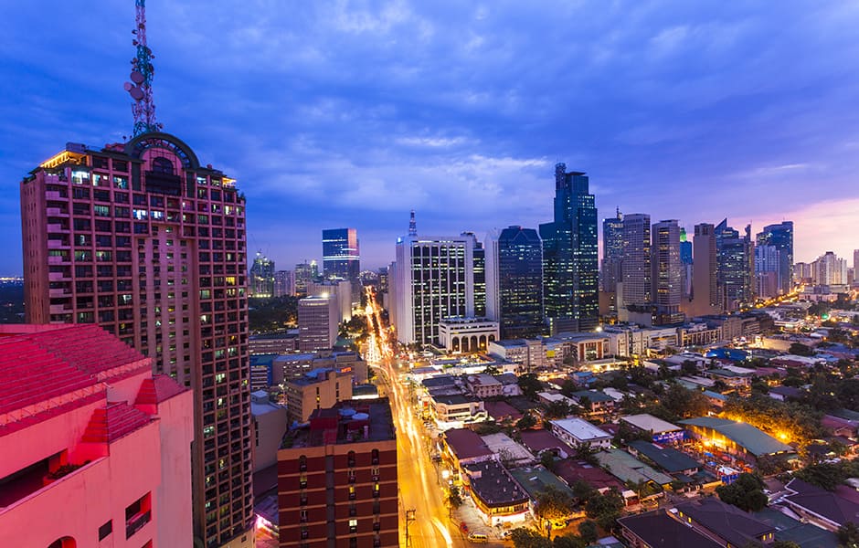 skyline view of the manila night markets