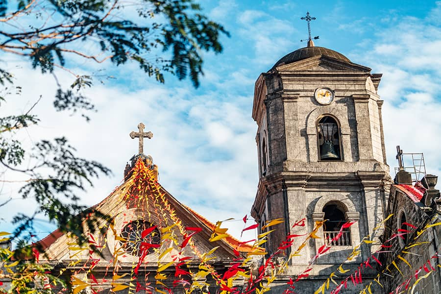 close up of san augustin church in manila 