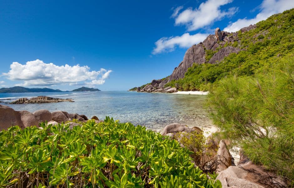 la digue island paradise beach in the seychelles