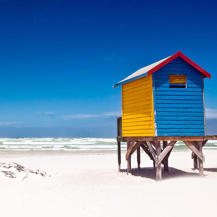 beach hut on a beach in cape town