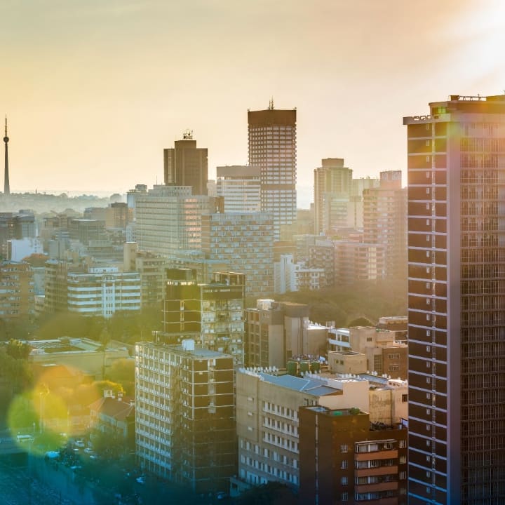 johannesburg cityscape sunset 