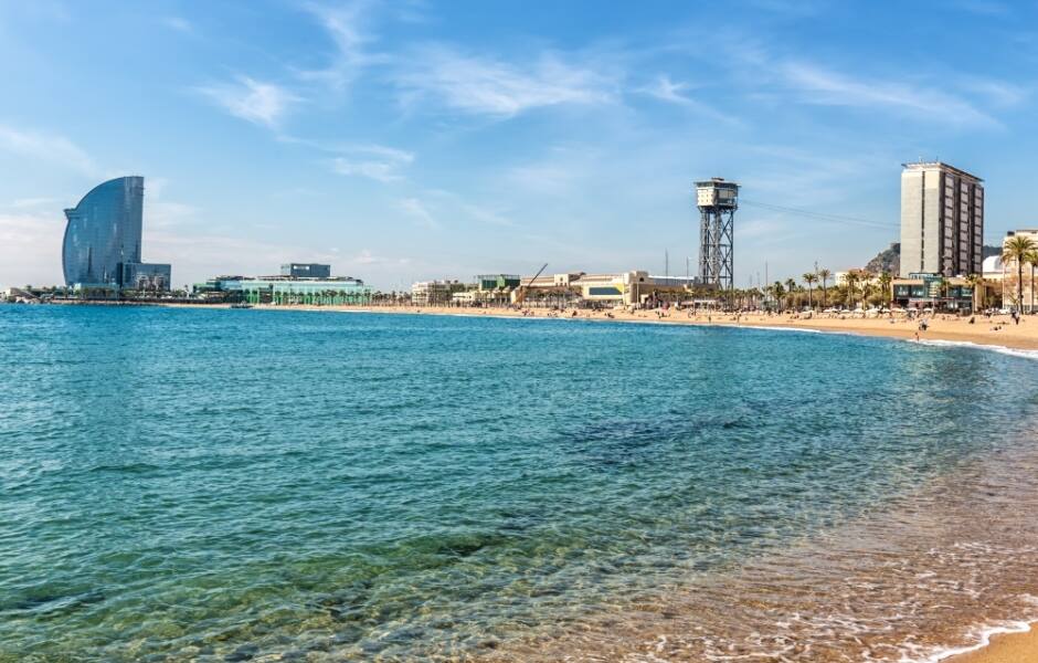 beach in barcelona spain