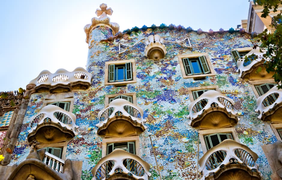 top of casa batllo modernist building barcelona spain