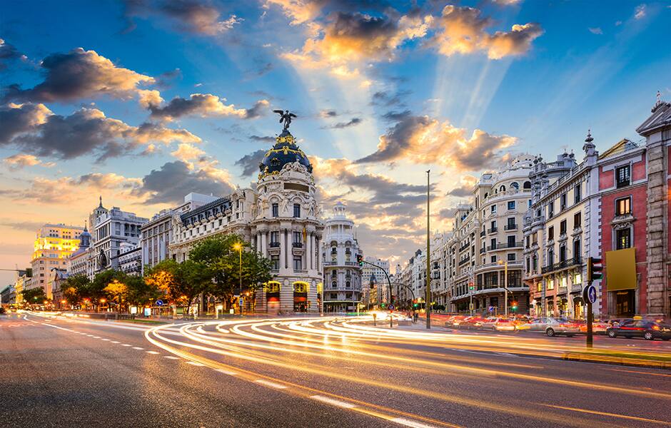 gran via shopping street madrid