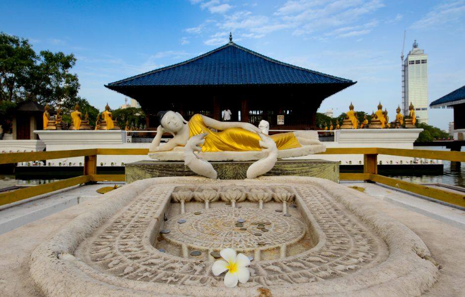 view of seema malanka temple in colombo sri lanka