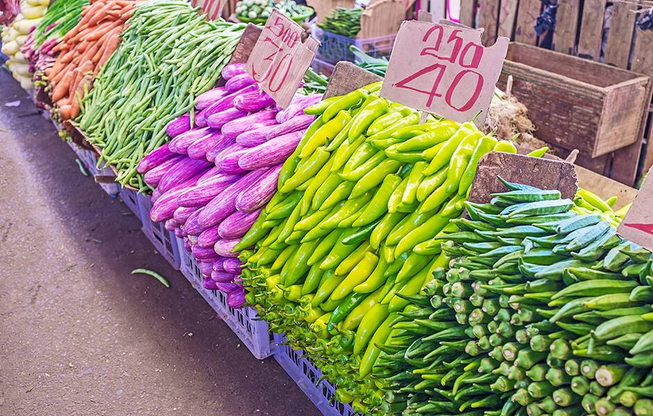 local produce at market in colombo