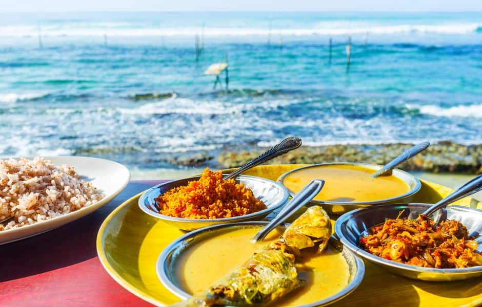 sri lankan food by the ocean 