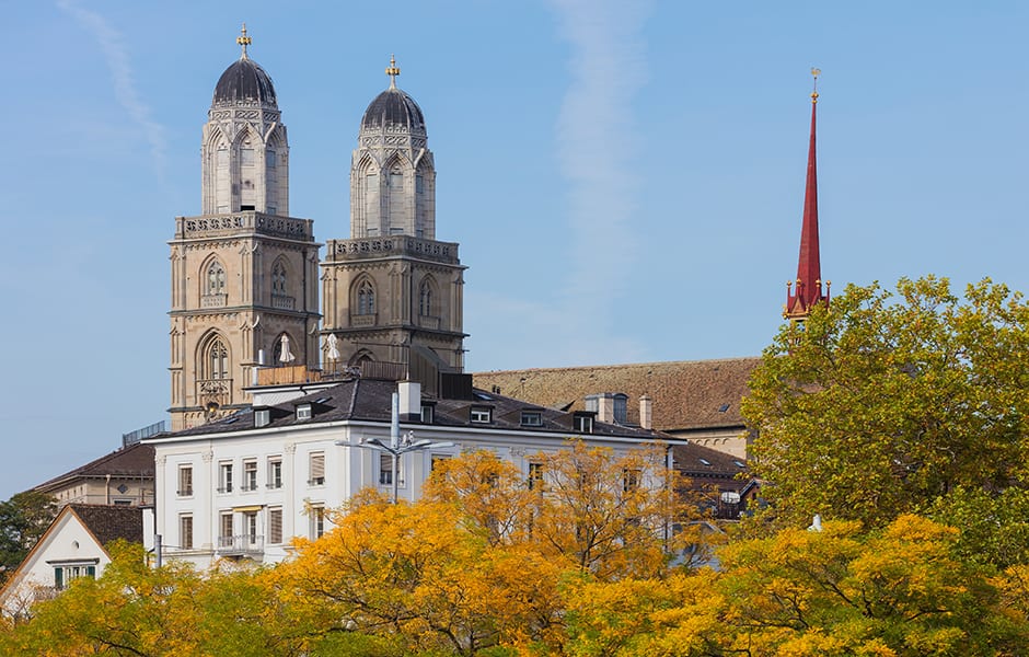 grossmunster cathedral in zurich switzerland