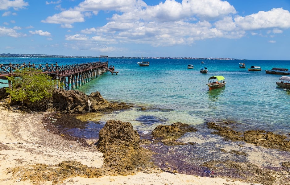 changu island beach shoreline with boats